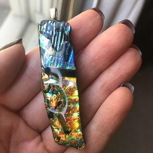 Dichroic art glass pendant